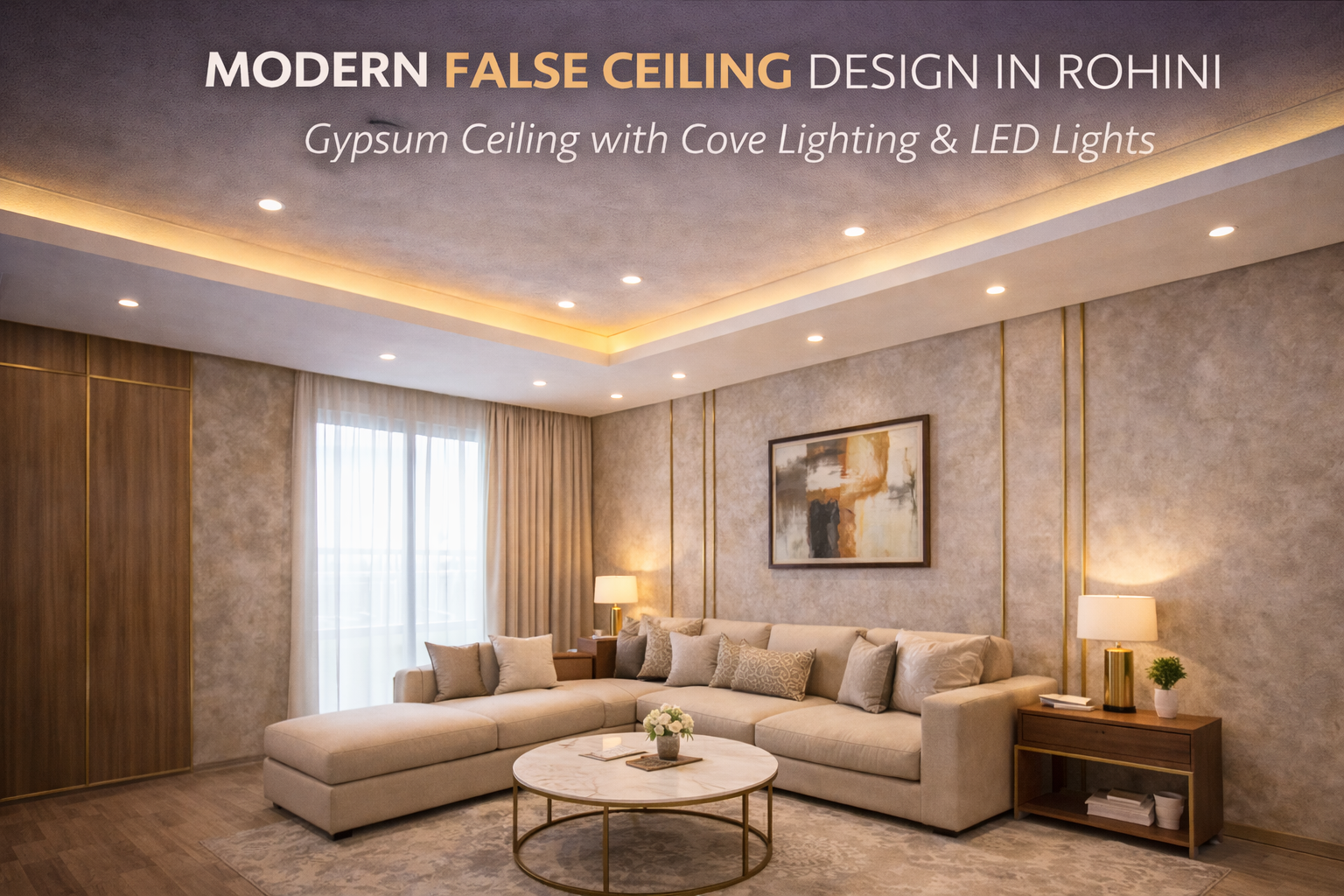 False Ceiling Design Services in Rohini – Modern POP, Gypsum & PVC Ceiling Solutions